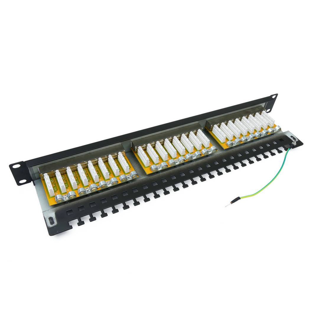 Patch panel rack 24 RJ45 Cat.6 FTP 1U nero