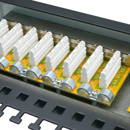 Patch panel rack 24 RJ45 Cat.6 FTP 1U nero