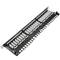 Patch panel rack 24 RJ45 Cat.6A FTP 0.5U noir avec peigne pour la gestion des câbles