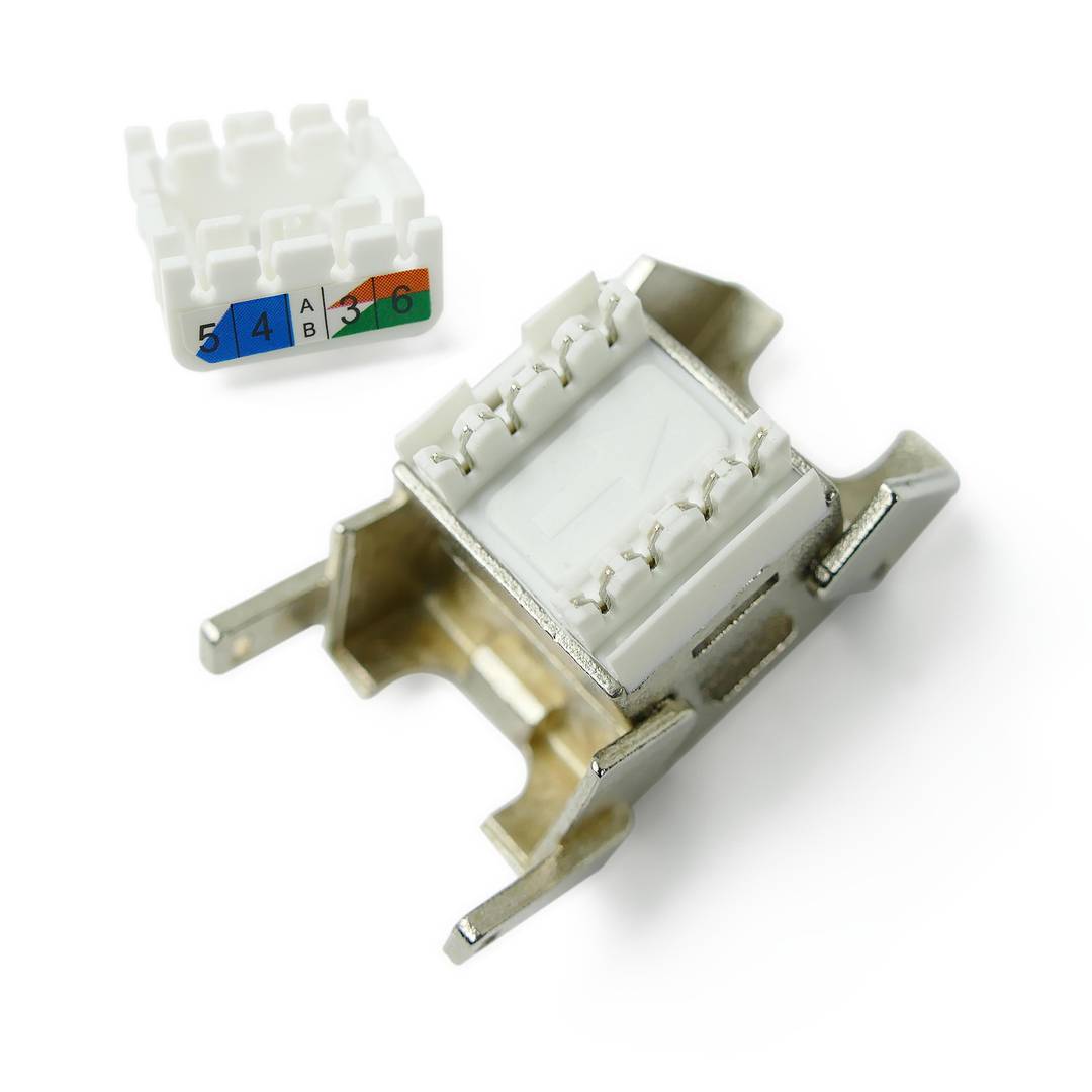 Keystone RJ45 żeńskie do TB110 kat. 6A STP z mocowaniem bez narzędzi