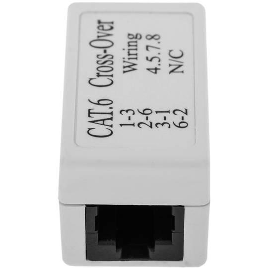 Cable coupler UTP category 6 RJ45 female to RJ45 female crossover