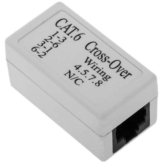 Cable coupler UTP category 6 RJ45 female to RJ45 female crossover