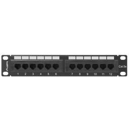 Patch panel 10" de 12 RJ45 Cat.5E UTP 1U Lanberg PPU5-9012-B