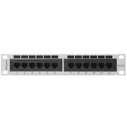 Patchpaneel 10" wit 12 RJ45 Cat.5E UTP 1U Lanberg PPU5-9012-S