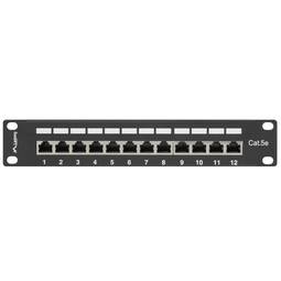 Panneau de brassage 10" de 12 RJ45 Cat.5E FTP 1U Lanberg PPF5-9012-B