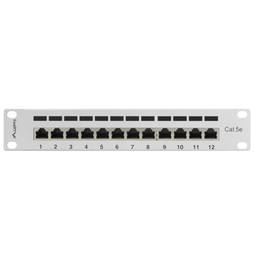 Patch panel 10" blanco de 12 RJ45 Cat.5E FTP 1U Lanberg PPF5-9012-S