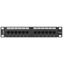 Panneau de brassage 10" de 12 RJ45 Cat.6 UTP 1U Lanberg PPU6-9012-B
