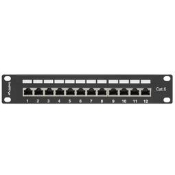 Patch panel 10" da 12 RJ45 Cat.6 FTP 1U Lanberg PPF6-9012-B