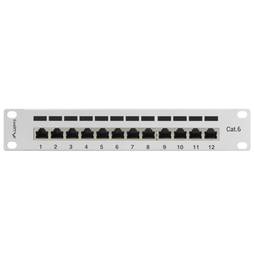 Patch panel 10" biały 12 RJ45 Cat.6 FTP 1U Lanberg PPF6-9012-S