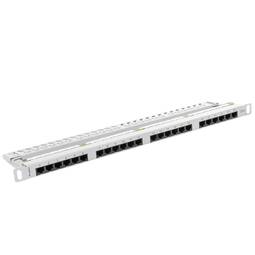 Patch panel 19" biały 24 RJ45 kat.6 UTP 0,5U Lanberg PPU6-0024-S