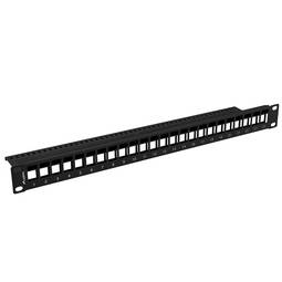 Konfigurowalny patch panel keystone 19" 24 RJ45 z FTP i UTP1U Lanberg PPKS-1024-B