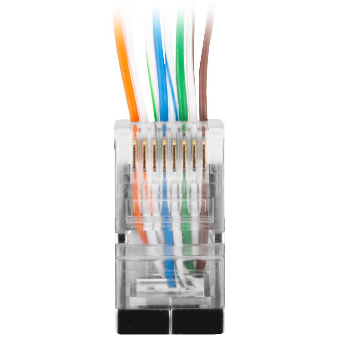 Packung mit 100 Einheiten 8-poliger RJ45-Stecker Kat.6 FTP 8-poliger Lanberg PLS-6000EZ