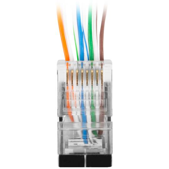 Packung mit 100 Einheiten 8-poliger RJ45-Stecker Kat.6 FTP 8-poliger Lanberg PLS-6000EZ