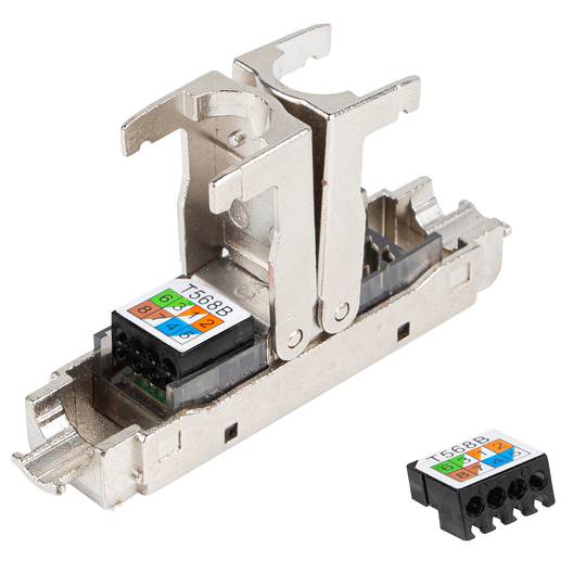 Lanberg PL2S6-6000TL 8P8C werkzeugloser Adapter für 2 RJ45 Cat 6 FTP-Anschlüsse