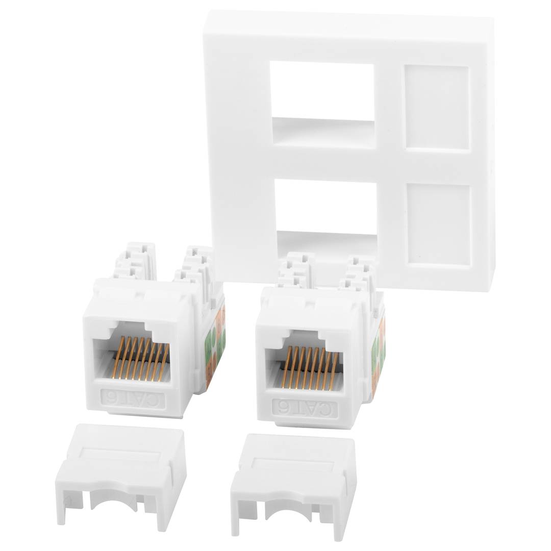 Mòdul 45x45mm 2 x Keystone RJ45 Cat.6 UTP color blanc WS-4545-2XRJ45K-W