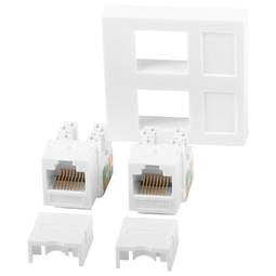 Module 45x45mm 2 x Keystone RJ45 Cat.6 UTP white color WS-4545-2XRJ45K-W