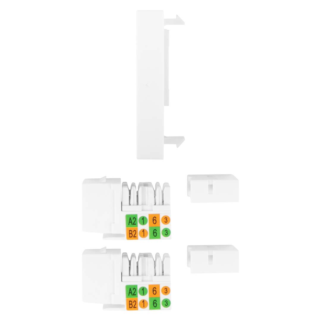 Mòdul 45x45mm 2 x Keystone RJ45 Cat.6 UTP color blanc WS-4545-2XRJ45K-W