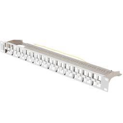 Configurable patch panel for keystone 19" white with 48 RJ45 and FTP comb Lanberg