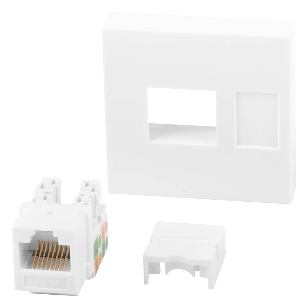 Módulo 45x45mm 1 x Keystone RJ45 Cat.6 UTP cor branca WS-4545-RJ45K-W