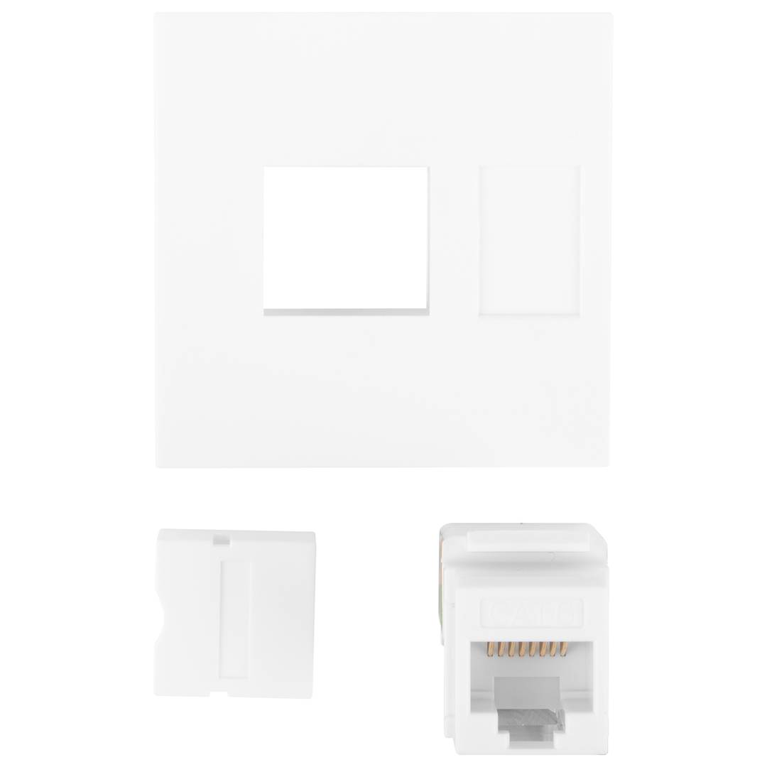 Módulo 45x45mm 1 x Keystone RJ45 Cat.6 UTP cor branca WS-4545-RJ45K-W