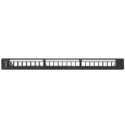 Konfigurowalny patch panel keystone 19" na 24 RJ45 z FTP i UTP1U Lanberg PPKS-1124-B