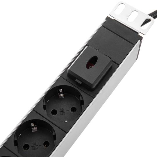 PDU strip 18 way with switch and 2 electrical wires for server rack 19'' by RackMatic