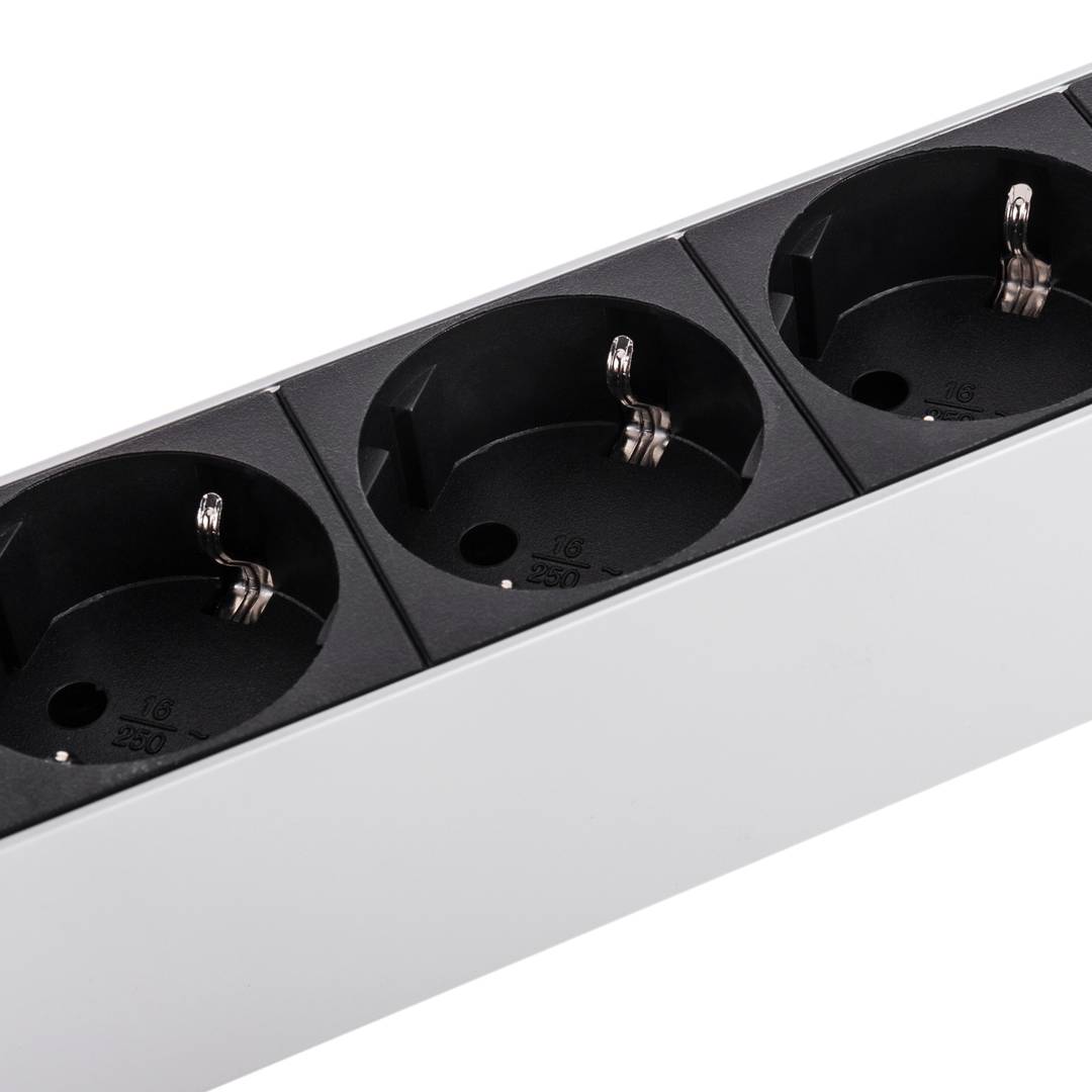 PDU strip 18 way with switch and 2 electrical wires for server rack 19'' by RackMatic