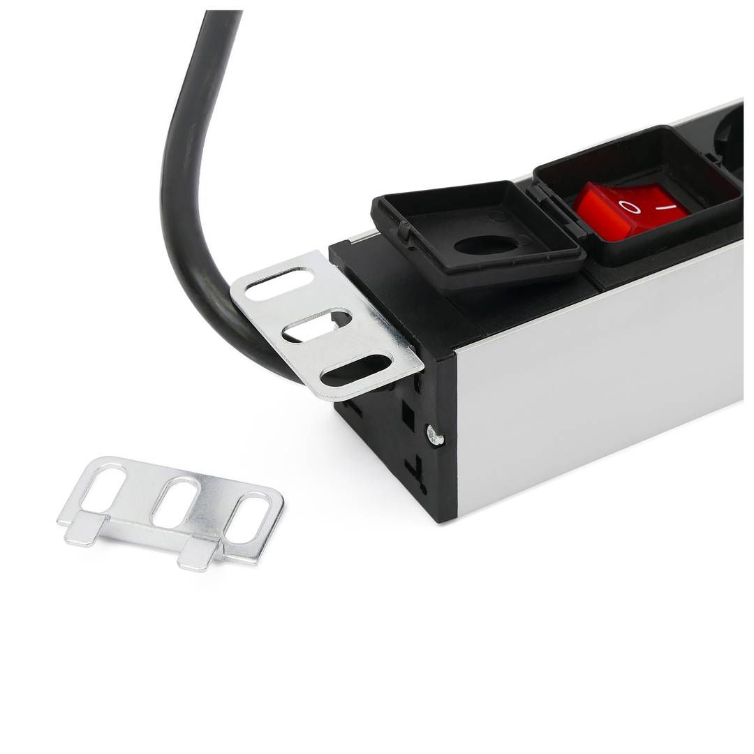 Bloco para rack 19'' de 24 tomadas com interruptor e 2 cabos eléctricos Rackmatic