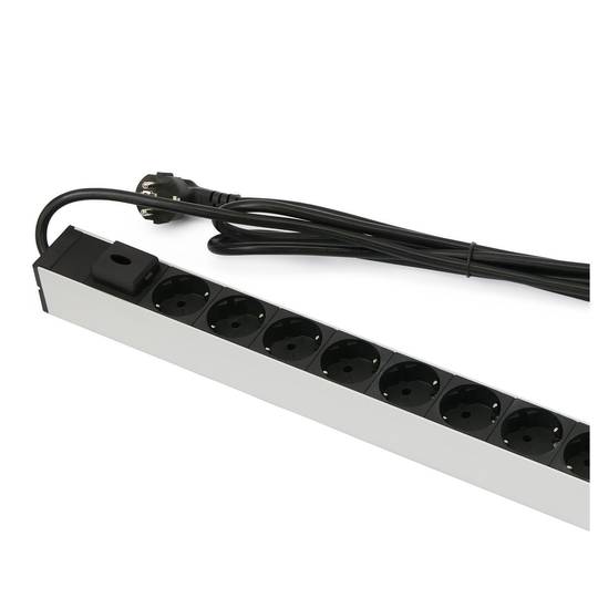 PDU strip 24 way with switch and 2 electrical wires for server rack 19'' by RackMatic