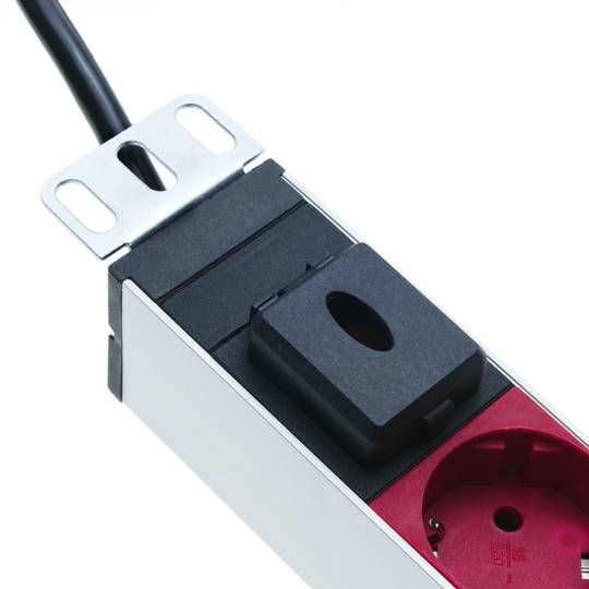 Steckdosenleiste für 19'' rack 8 fach rot mit schalter von RackMatic