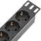 Regleta d'endolls rack 19'' de 8 schuko vermell amb interruptor i cable C14 de RackMatic