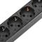 Regleta d'endolls rack 19'' de 8 schuko vermell amb interruptor i cable C14 de RackMatic