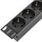 Regleta d'endolls rack 19'' de 8 schuko vermell amb interruptor i cable C14 de RackMatic