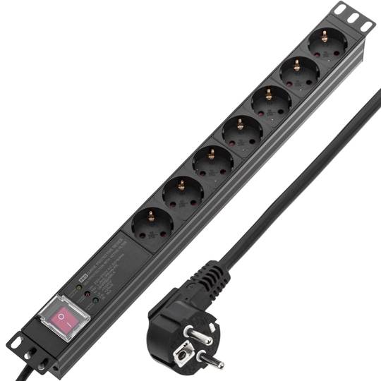 Multiprise 6 prises pour rack 19'' avec parafoudre RackMatic