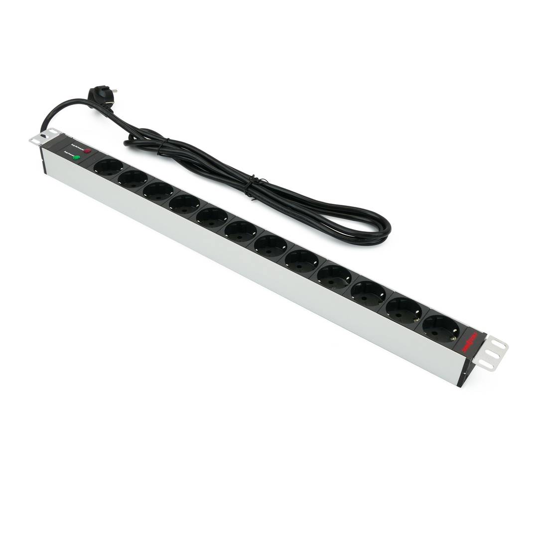 Bloco para rack 19'' de 12 tomadas com protecção RackMatic