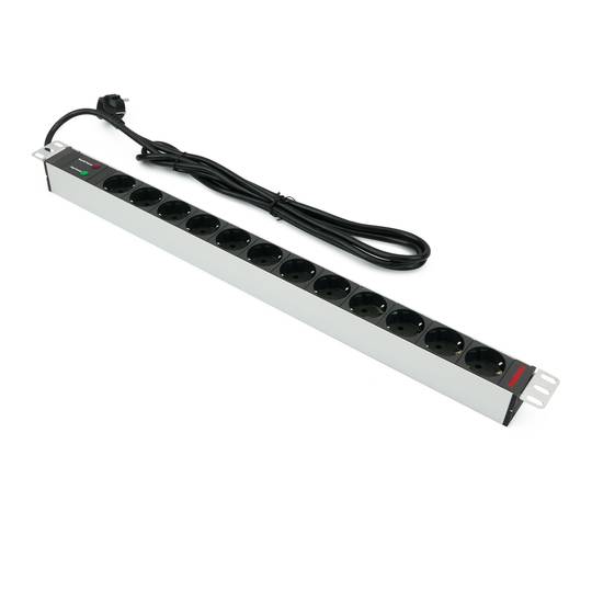 Bloco para rack 19'' de 12 tomadas com protecção RackMatic