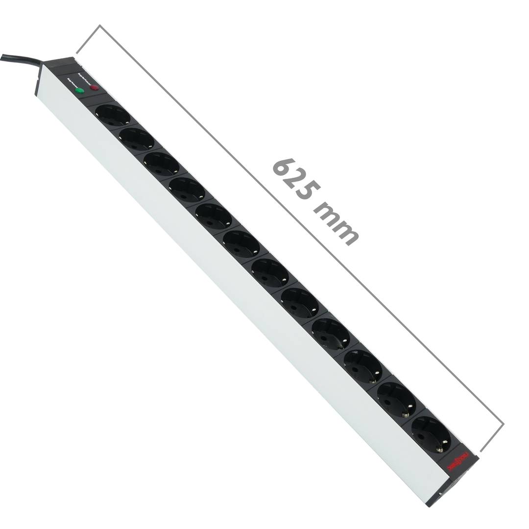 Bloco para rack 19'' de 12 tomadas com protecção RackMatic