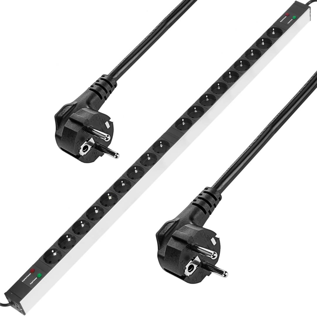 PDU strip 18 way with 2 electrical wires for server rack 19