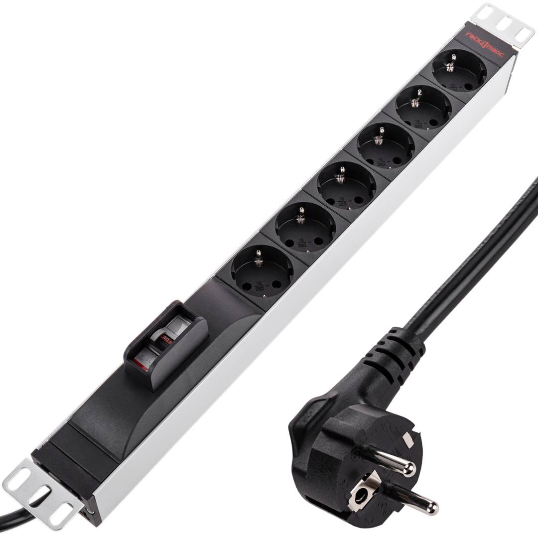 Multipresa per rack 19'' di 6 prese con magnetotermico RackMatic