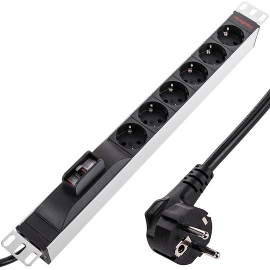 Multipresa per rack 19'' di 6 prese con magnetotermico RackMatic