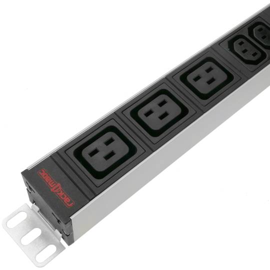 PDU strip 6 C13 and 3 C19 way for server rack 19'' by RackMatic