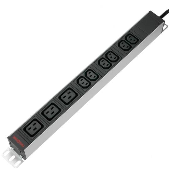 PDU strip 6 C13 and 3 C19 way for server rack 19'' by RackMatic