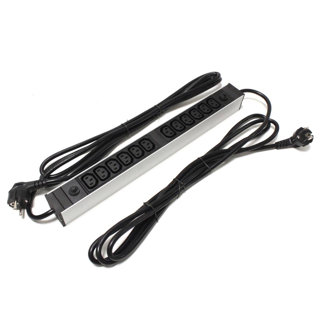 Steckdosenleiste für 19'' rack 12 C13 fach mit 2 elektrische drähte von RackMatic