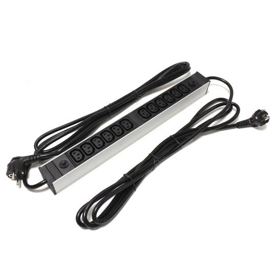 Steckdosenleiste für 19'' rack 12 C13 fach mit 2 elektrische drähte von RackMatic