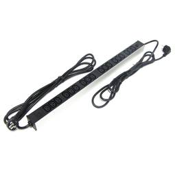 Multipresa per rack 19'' di 18 C13 con 2 cavi elettrici RackMatic
