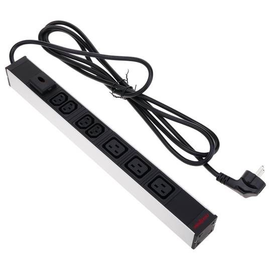 Steckdosenleiste für 19'' rack 4 C13 und 3 C19 fach mit schalter von RackMatic