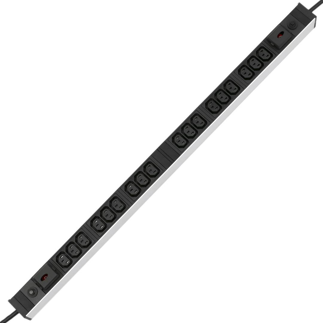 Regleta d'endolls rack 19'' de 18 C13 amb interruptor i 2 cables de RackMatic