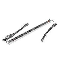 Bloco para rack 19'' de 24 tomadas C13 com interruptor e 2 cabos eléctricos RackMatic