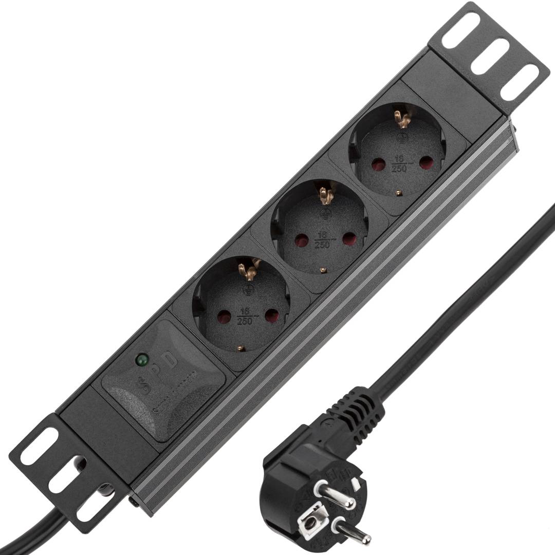 Bloco para rack 10'' de 4 tomadas RackMatic