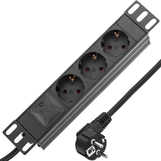 Bloco para rack 10'' de 4 tomadas RackMatic